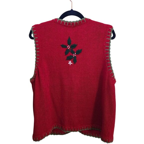 Vintage Embroidered Front Back Christmas Winter Y2K Sweater Vest Size XL - Picture 2 of 8